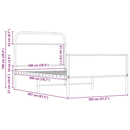 Giroletto senza Materasso Rovere Sonoma 100x200cm in Truciolato | homemem39