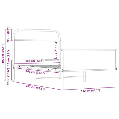 Giroletto senza Materasso Rovere Sonoma 107x203cm in Truciolato | homemem39