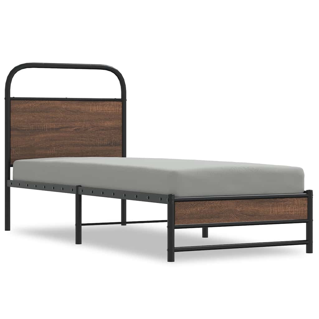 Giroletto senza Materasso Rovere Marrone 80x200cm in Truciolato | homemem39