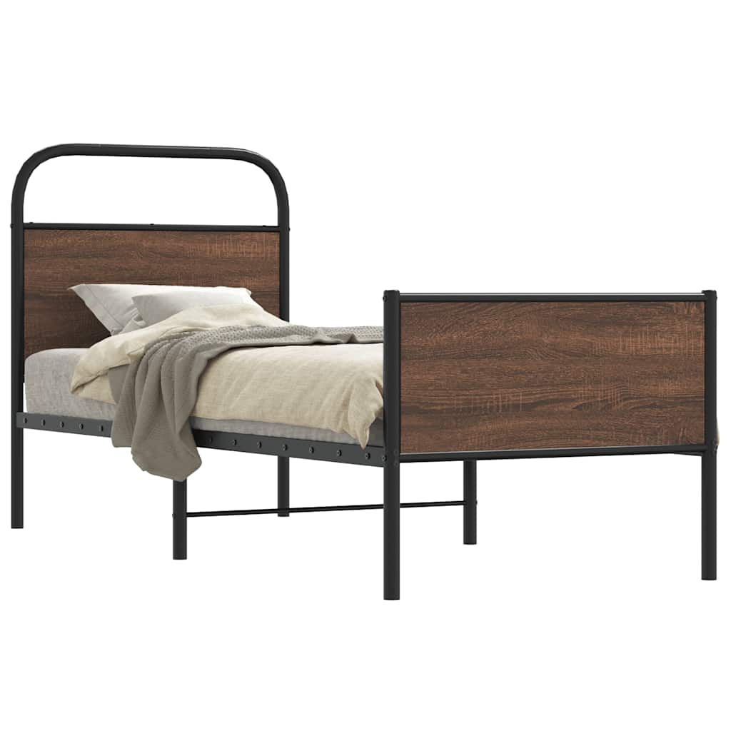 Giroletto senza Materasso Rovere Marrone 80x200cm in Truciolato | homemem39