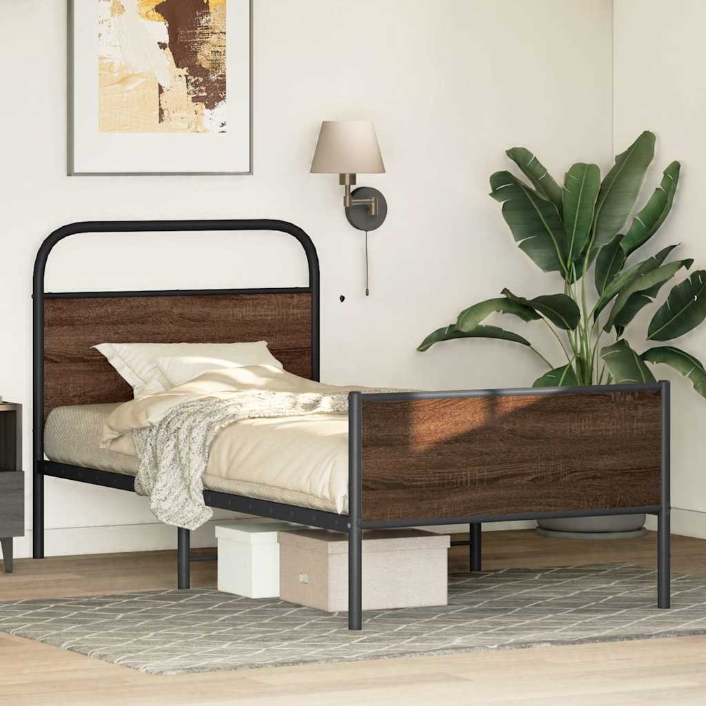 Giroletto senza Materasso Rovere Marrone 90x190cm in Truciolato | homemem39