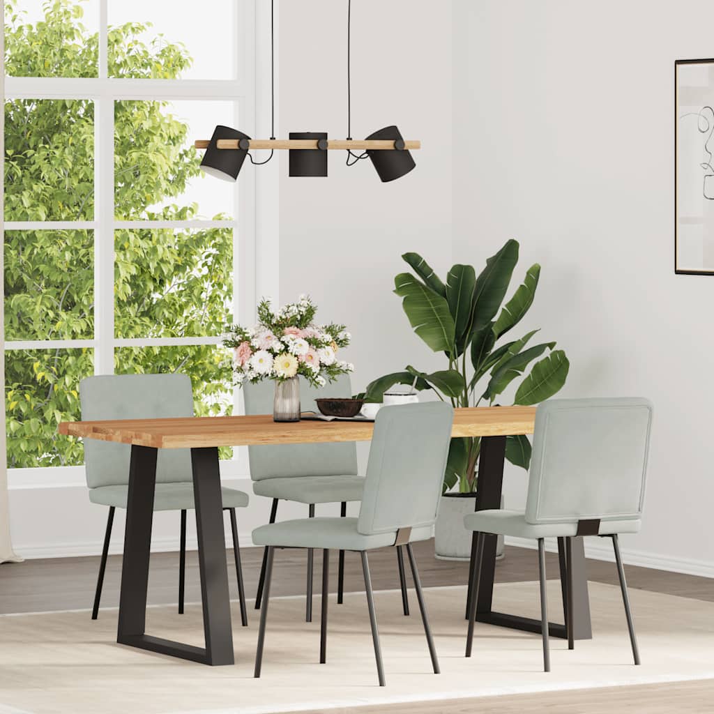 Sedie da Pranzo 4 pz Grigio Chiaro in Velluto | homemem39