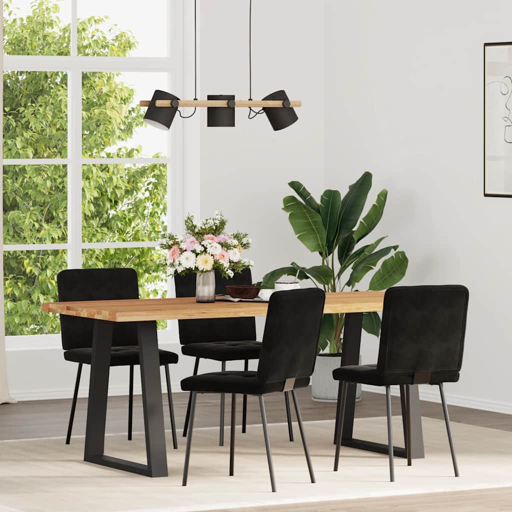 Sedie da Pranzo 4 pz Nere in Velluto | homemem39