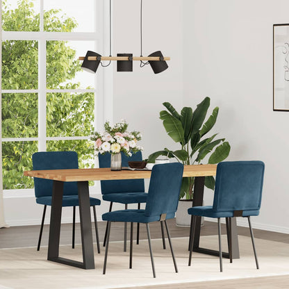 Sedie da Pranzo 4 pz Blu in Velluto | homemem39