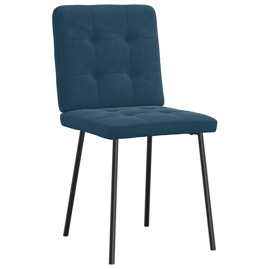 Sedie da Pranzo 4 pz Blu in Velluto | homemem39