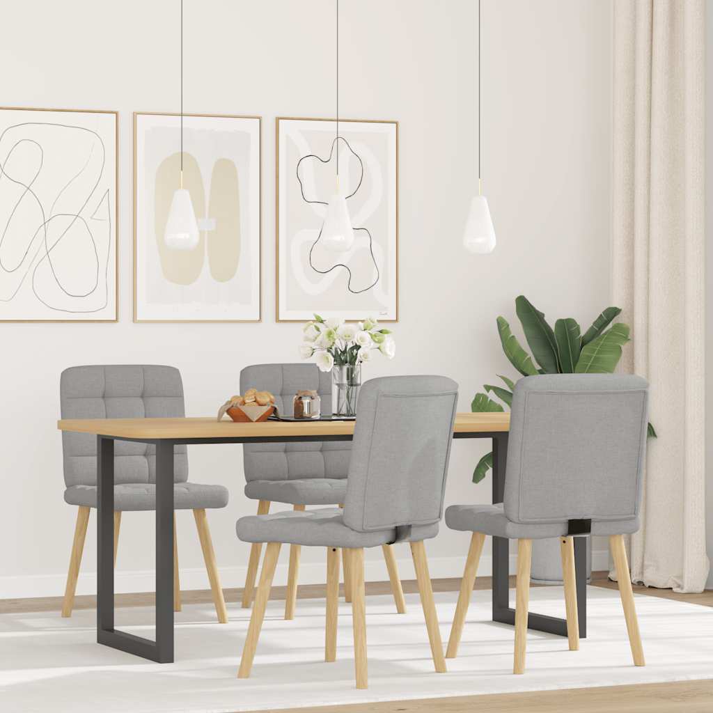 Sedie da Pranzo 4 pz Grigio Nuvola in Tessuto | homemem39