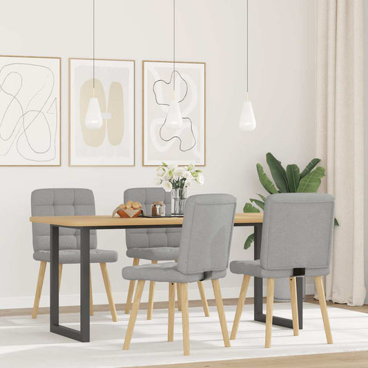 Sedie da Pranzo 4 pz Grigio Nuvola in Tessuto