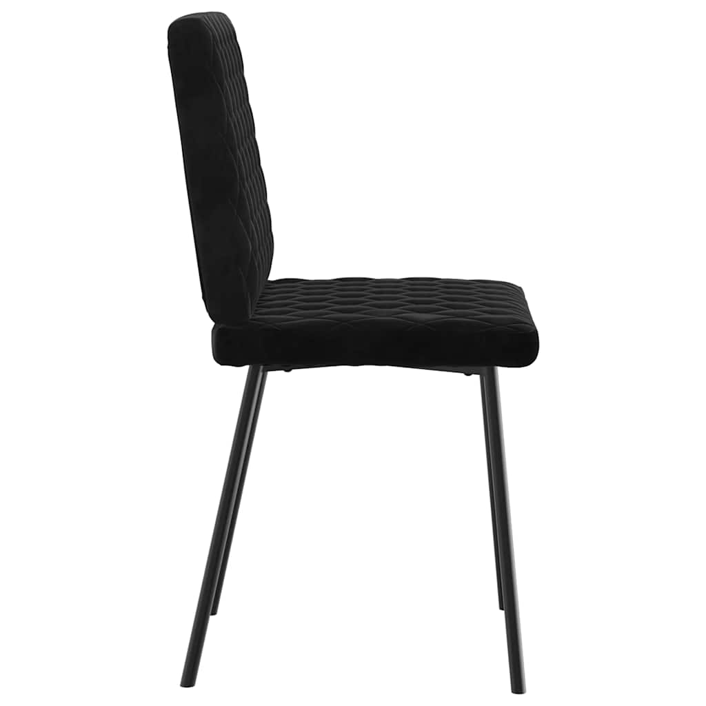 Sedie da Pranzo 4 pz Nere in Velluto | homemem39