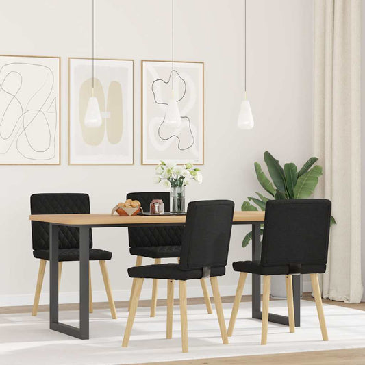 Sedie da Pranzo 4 pz Nere in Tessuto | homemem39