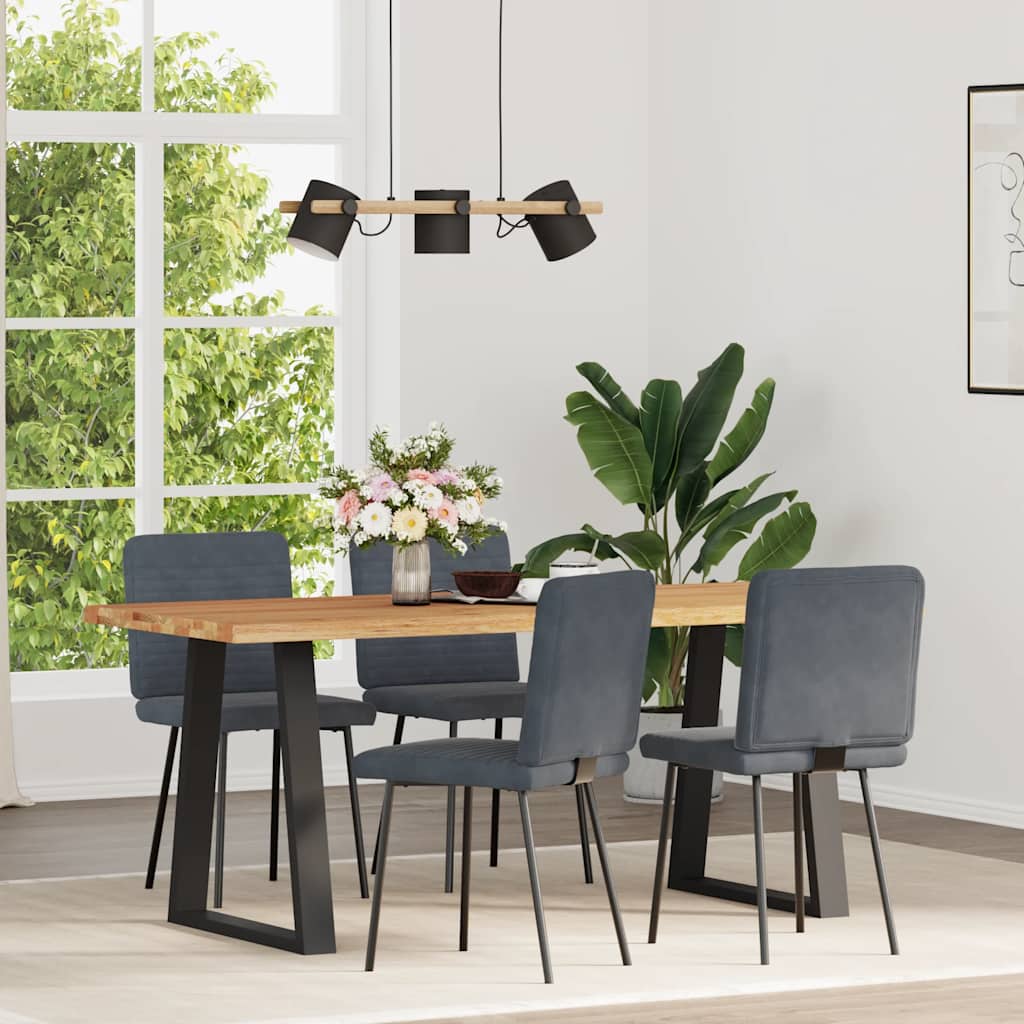 Sedie da Pranzo 4 pz Grigio Scuro in Velluto | homemem39