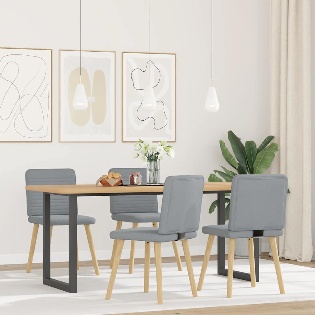 Sedie da Pranzo 4 pz Grigio Chiaro in Tessuto | homemem39