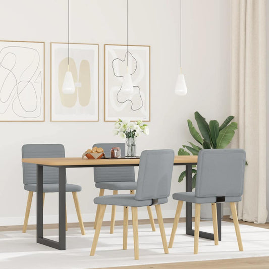 Sedie da Pranzo 4 pz Grigio Chiaro in Tessuto | homemem39