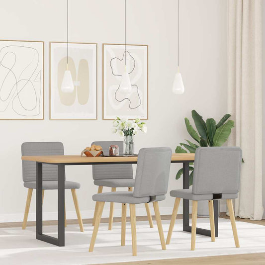 Sedie da Pranzo 4 pz Grigio Nuvola in Tessuto | homemem39