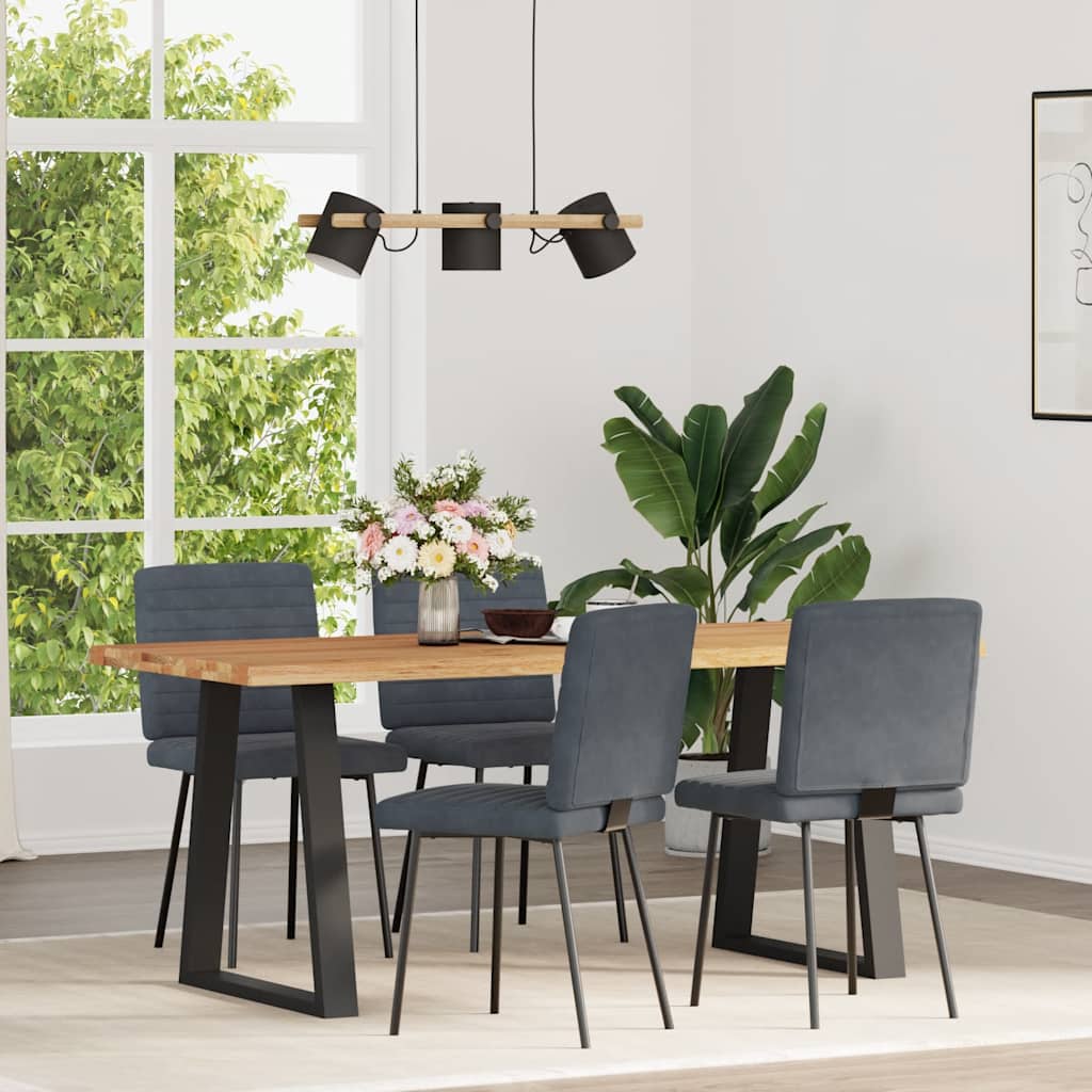 Sedie da Pranzo 4 pz Grigio Scuro in Velluto | homemem39