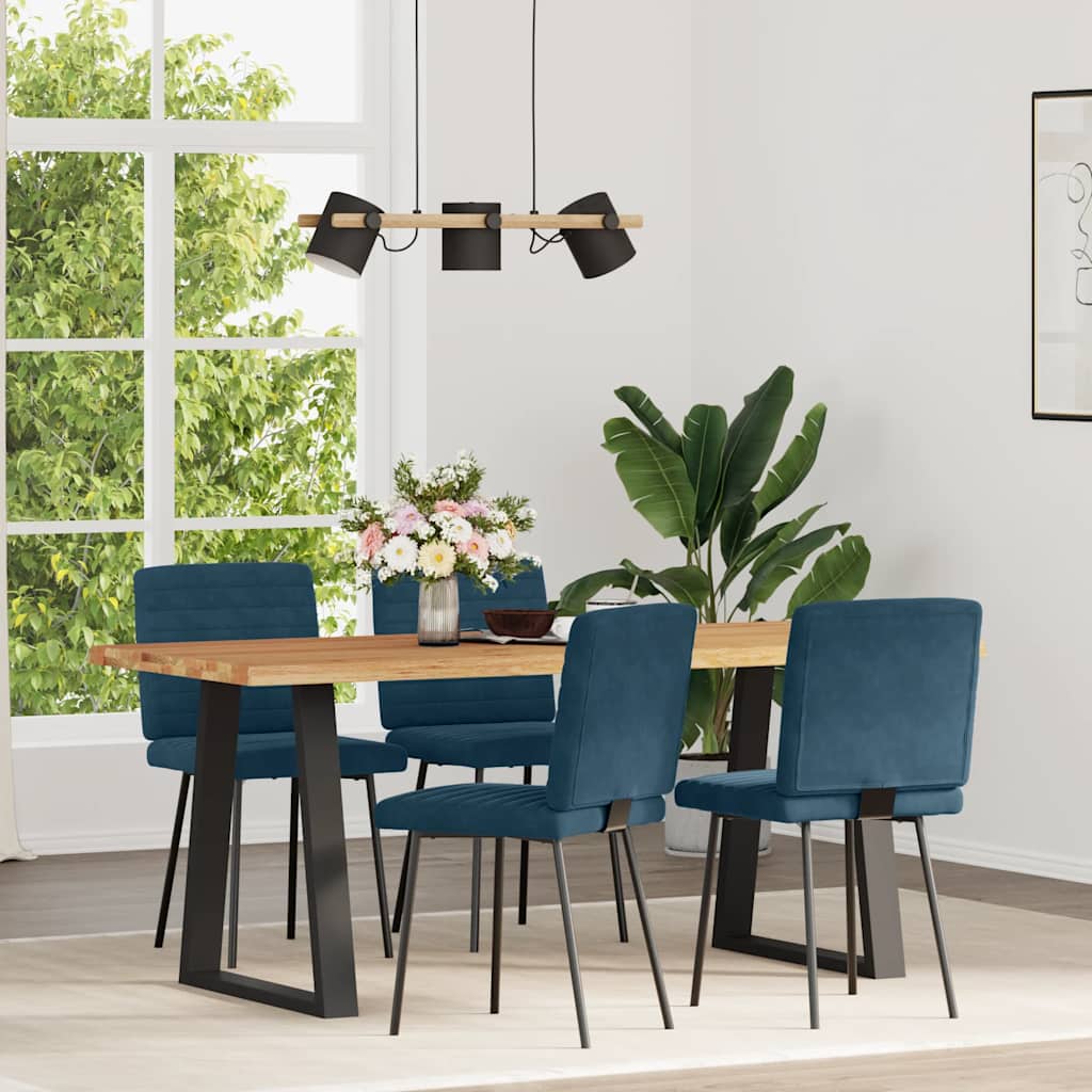 Sedie da Pranzo 4 pz Blu in Velluto | homemem39