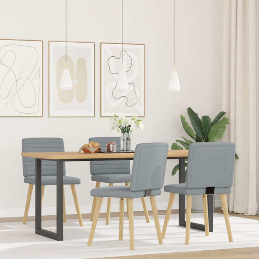 Sedie da Pranzo 4 pz Grigio Chiaro in Tessuto | homemem39