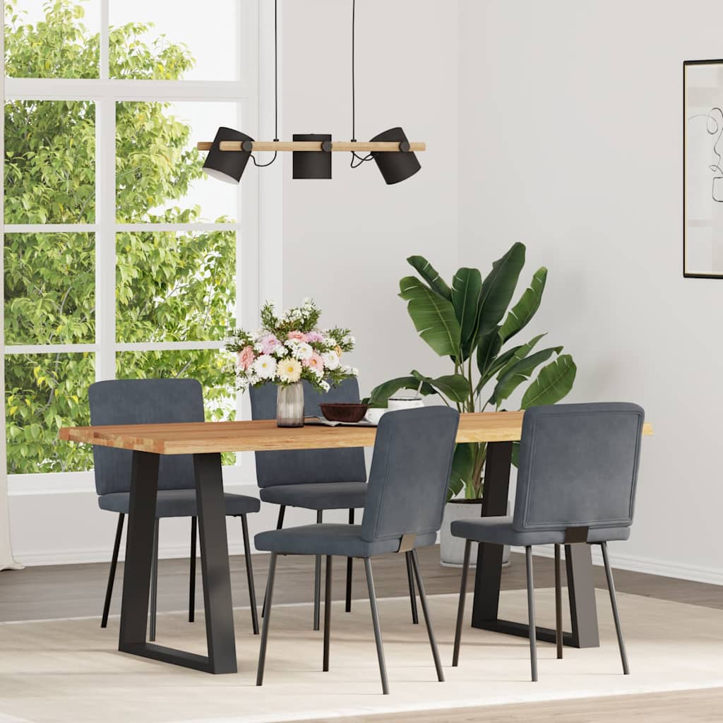 Sedie da Pranzo 4 pz Grigio Scuro in Velluto | homemem39