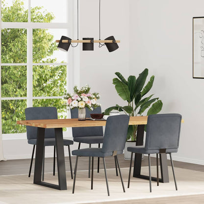 Sedie da Pranzo 4 pz Grigio Scuro in Velluto | homemem39