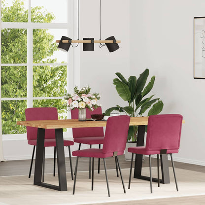 Sedie da Pranzo 4 pz Rosso Vino in Velluto | homemem39