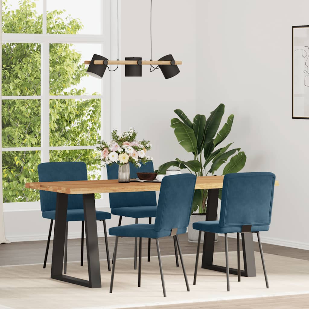 Sedie da Pranzo 4 pz Blu in Velluto | homemem39