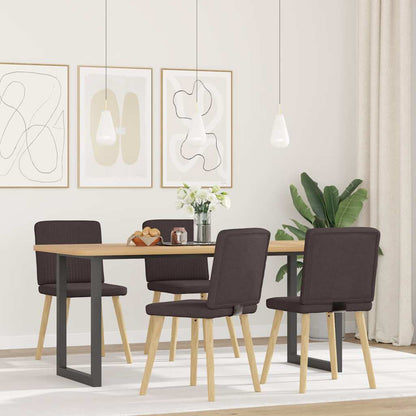Sedie da Pranzo 4 pz Marrone Scuro in Tessuto | homemem39