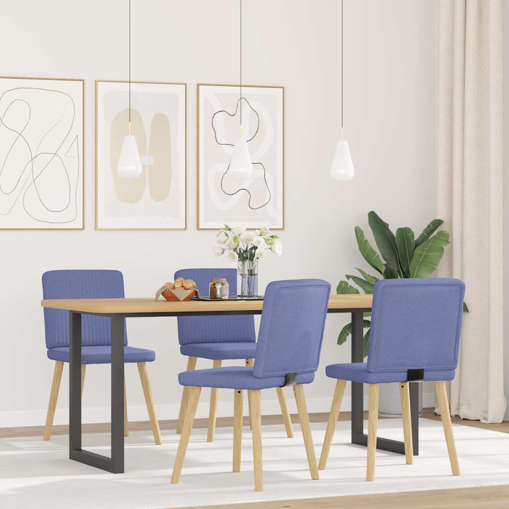 Sedie da Pranzo 4 pz Blu Jeans in Tessuto | homemem39
