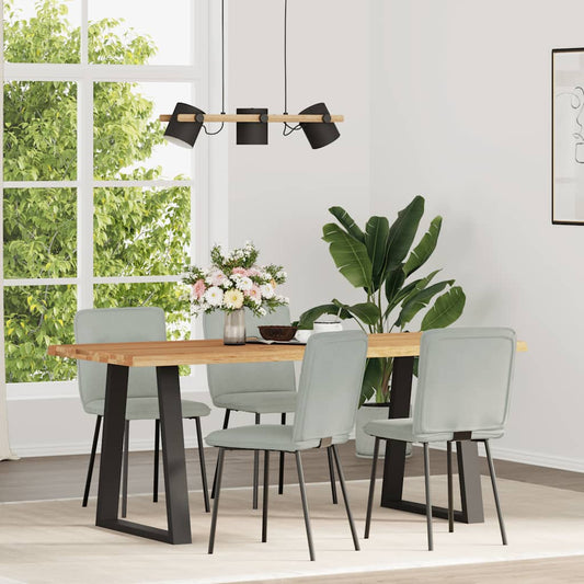 Sedie da Pranzo 4 pz Grigio Chiaro in Velluto | homemem39