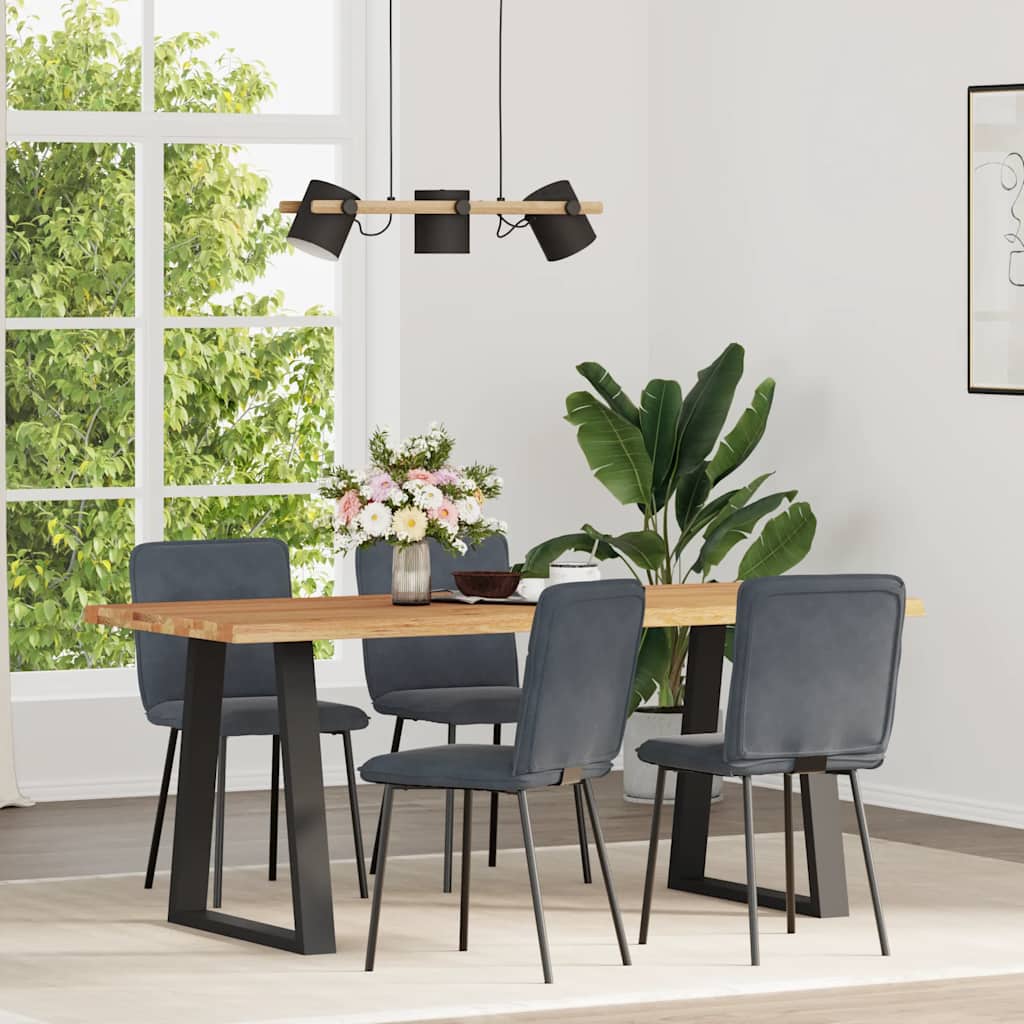 Sedie da Pranzo 4 pz Grigio Scuro in Velluto | homemem39