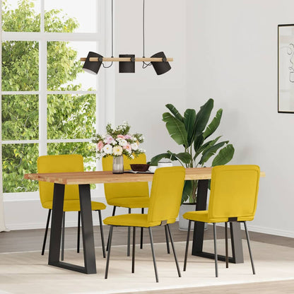 Sedie da Pranzo 4 pz Gialle in Velluto | homemem39