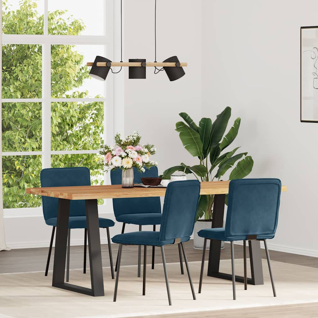 Sedie da Pranzo 4 pz Blu in Velluto | homemem39
