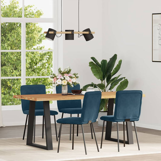 Sedie da Pranzo 4 pz Blu in Velluto | homemem39