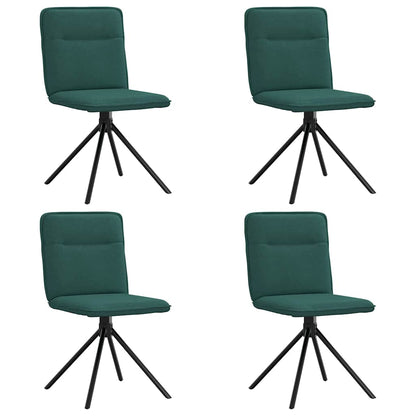 Sedie da Pranzo 4 pz in Tessuto Verde Scuro | homemem39