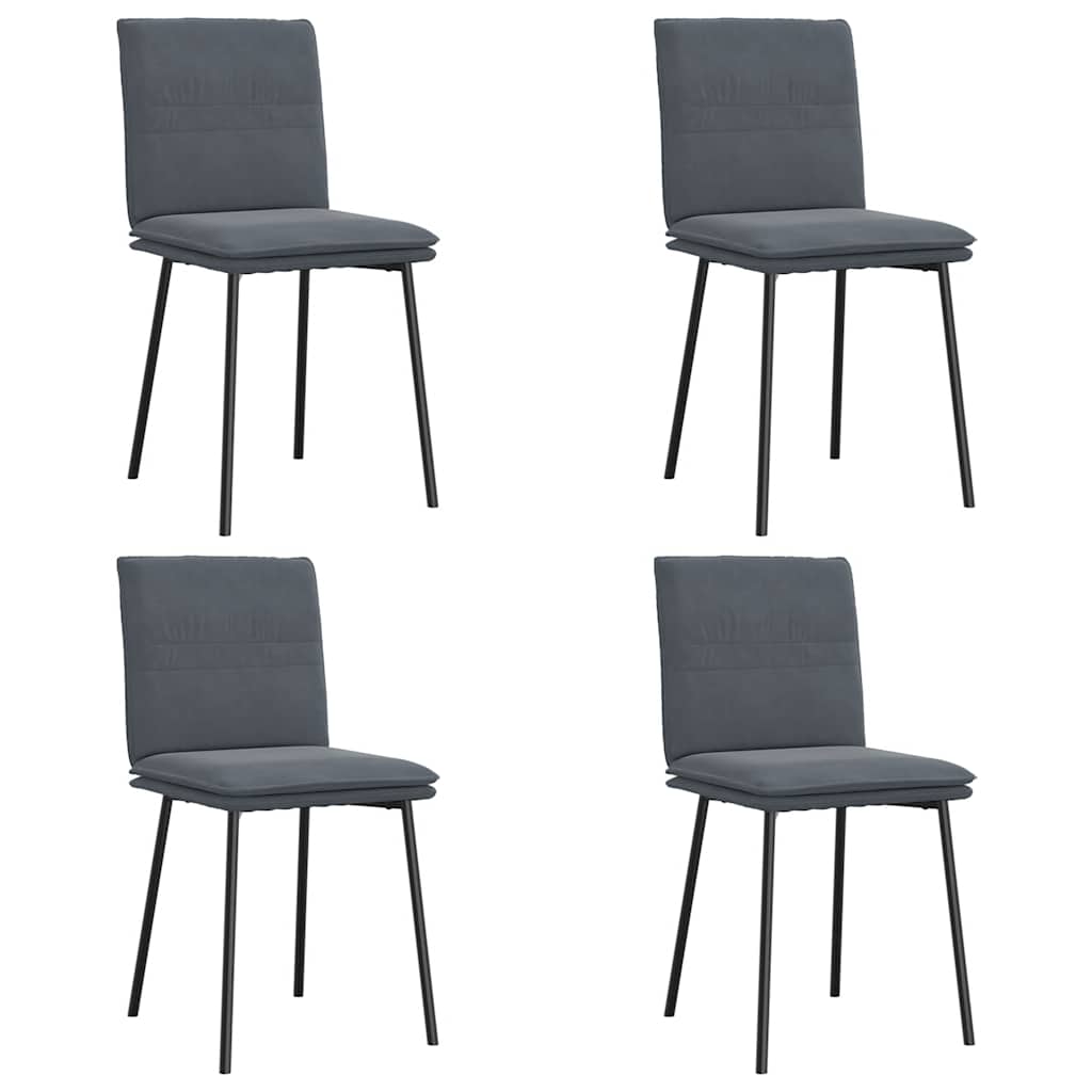 Sedie da Pranzo 4 pz Grigio Scuro in Velluto | homemem39