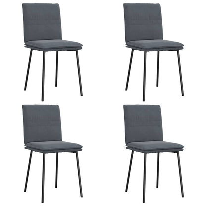 Sedie da Pranzo 4 pz Grigio Scuro in Velluto | homemem39