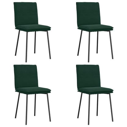 Sedie da Pranzo 4 pz Verde Scuro in Velluto | homemem39