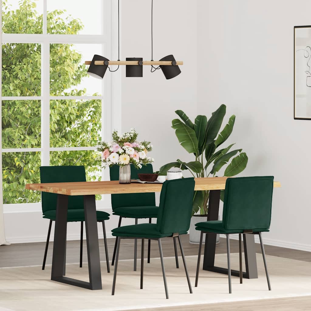 Sedie da Pranzo 4 pz Verde Scuro in Velluto | homemem39