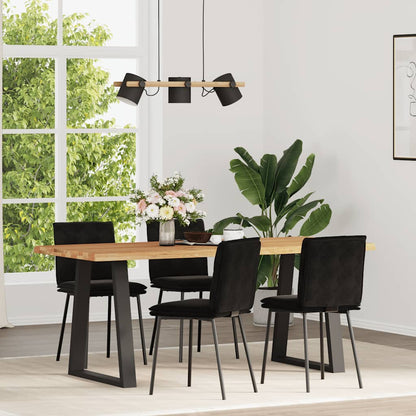 Sedie da Pranzo 4 pz Nere in Velluto