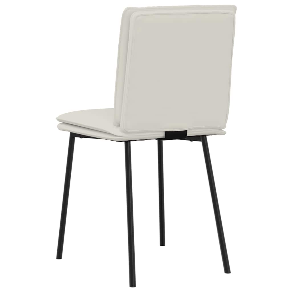 Sedie da Pranzo 4 pz Crema in Velluto | homemem39