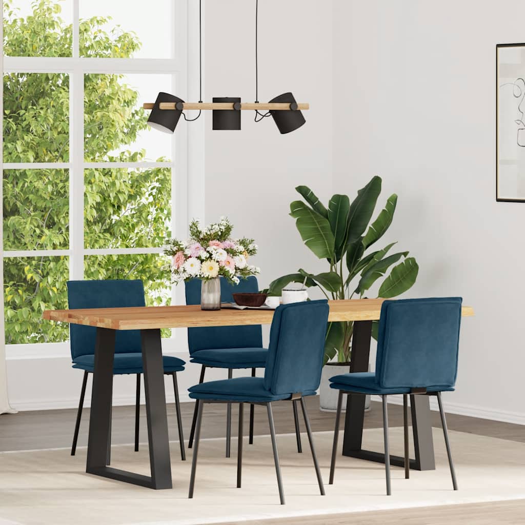 Sedie da Pranzo 4 pz Blu in Velluto | homemem39