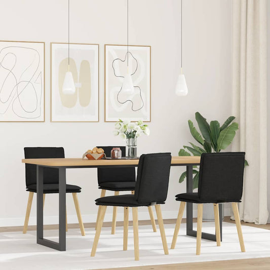 Sedie da Pranzo 4 pz Nere in Tessuto | homemem39
