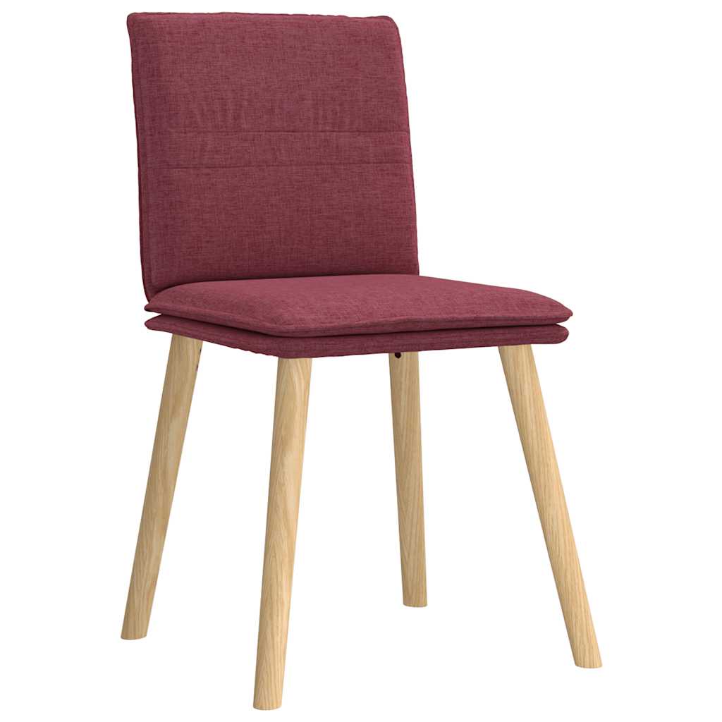 Sedie da Pranzo 4 pz Rosso Vino in Tessuto