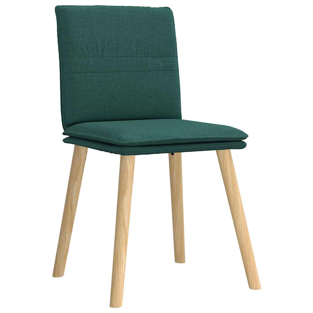 Sedie da Pranzo 4 pz in Tessuto Verde Scuro
