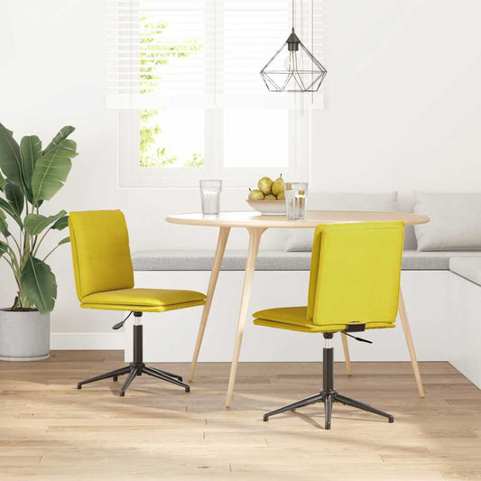 Sedie da Pranzo 2 pz Gialle in Velluto