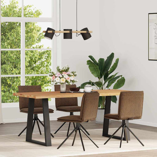 Sedie da Pranzo 4 pz Marroni in Similpelle Scamosciata | homemem39