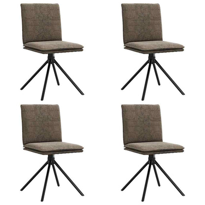 Sedie da Pranzo 4 pz Grigio Scuro in Similpelle Scamosciata