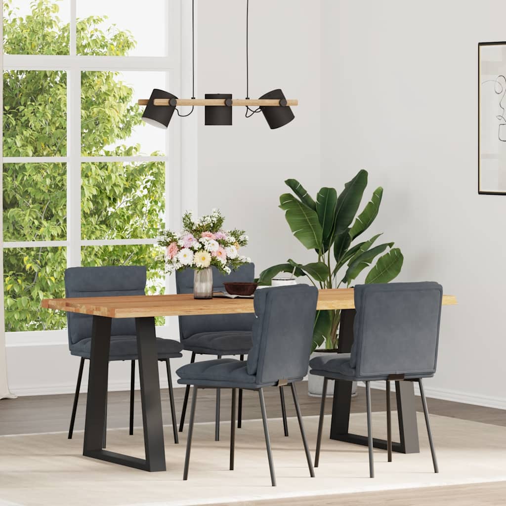 Sedie da Pranzo 4 pz Grigio Scuro in Velluto | homemem39