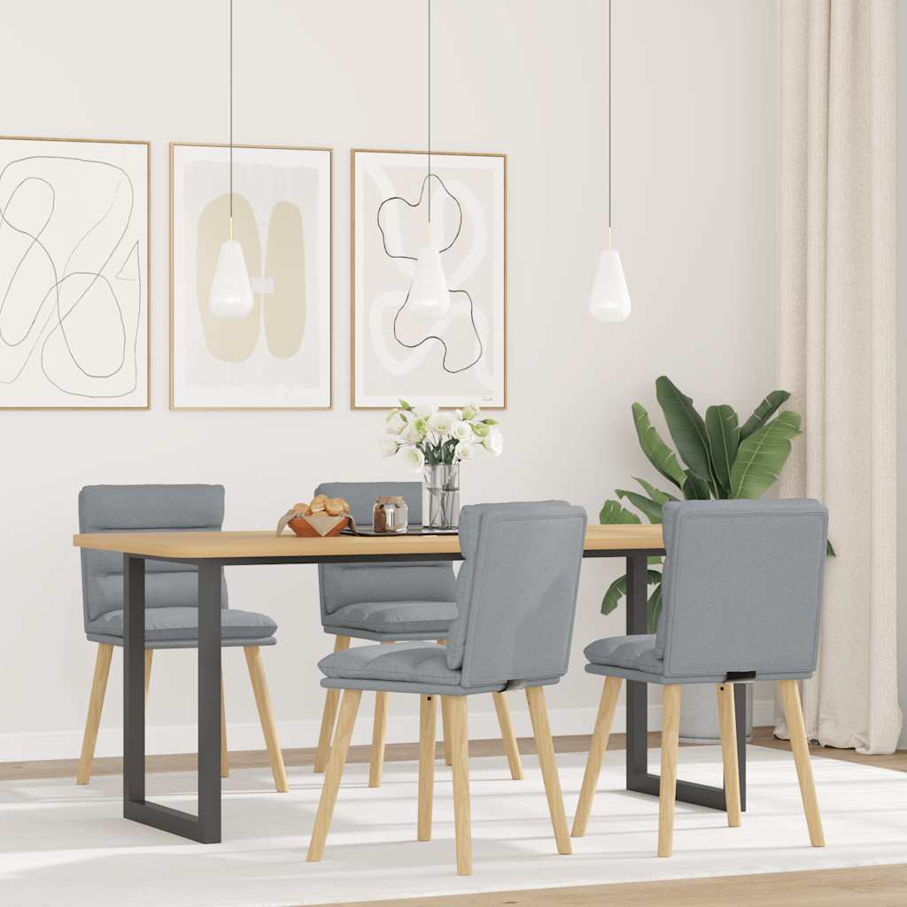 Sedie da Pranzo 4 pz Grigio Chiaro in Tessuto | homemem39