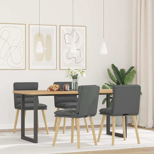 Sedie da Pranzo 4 pz Grigio Scuro in Tessuto | homemem39