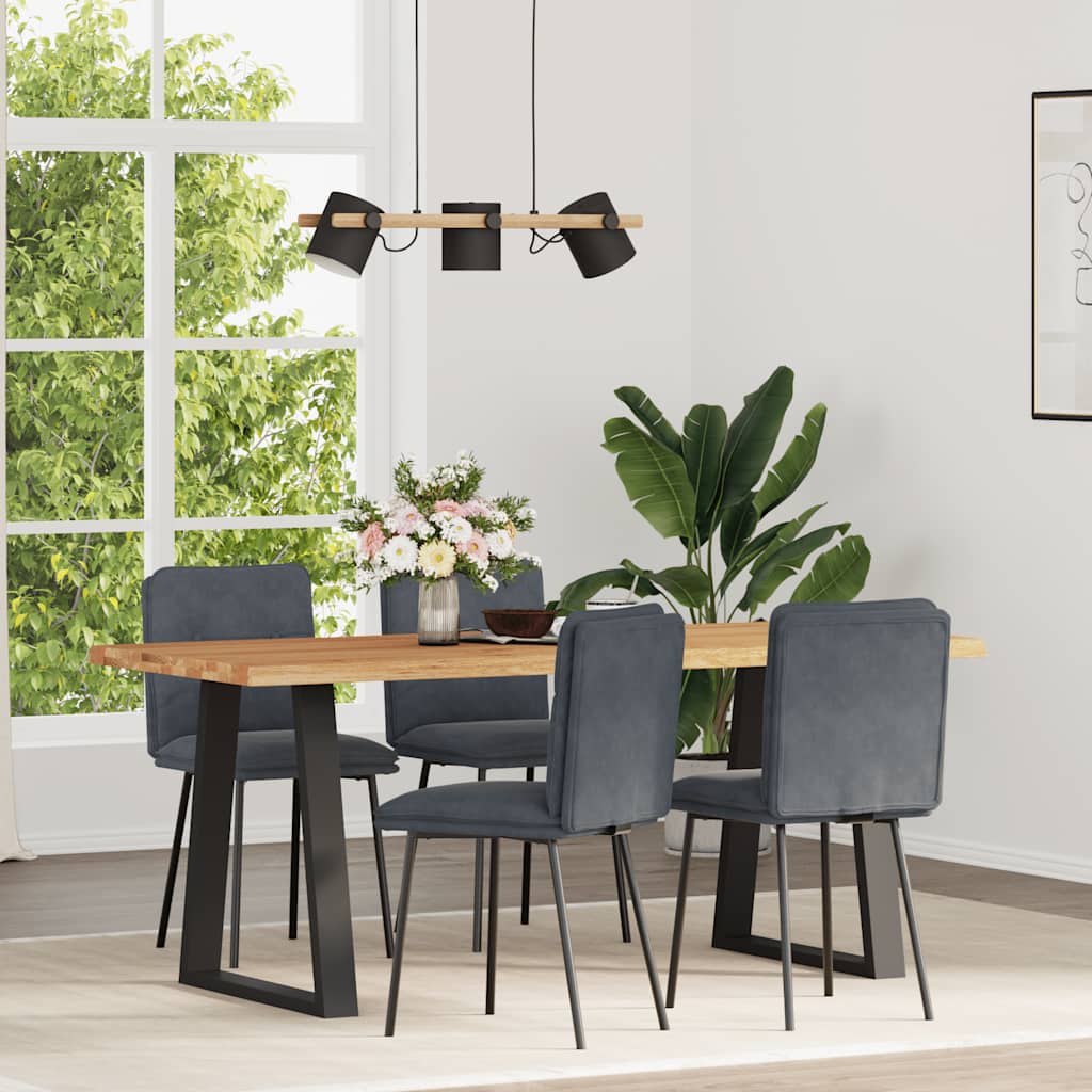 Sedie da Pranzo 4 pz Grigio Scuro in Velluto | homemem39