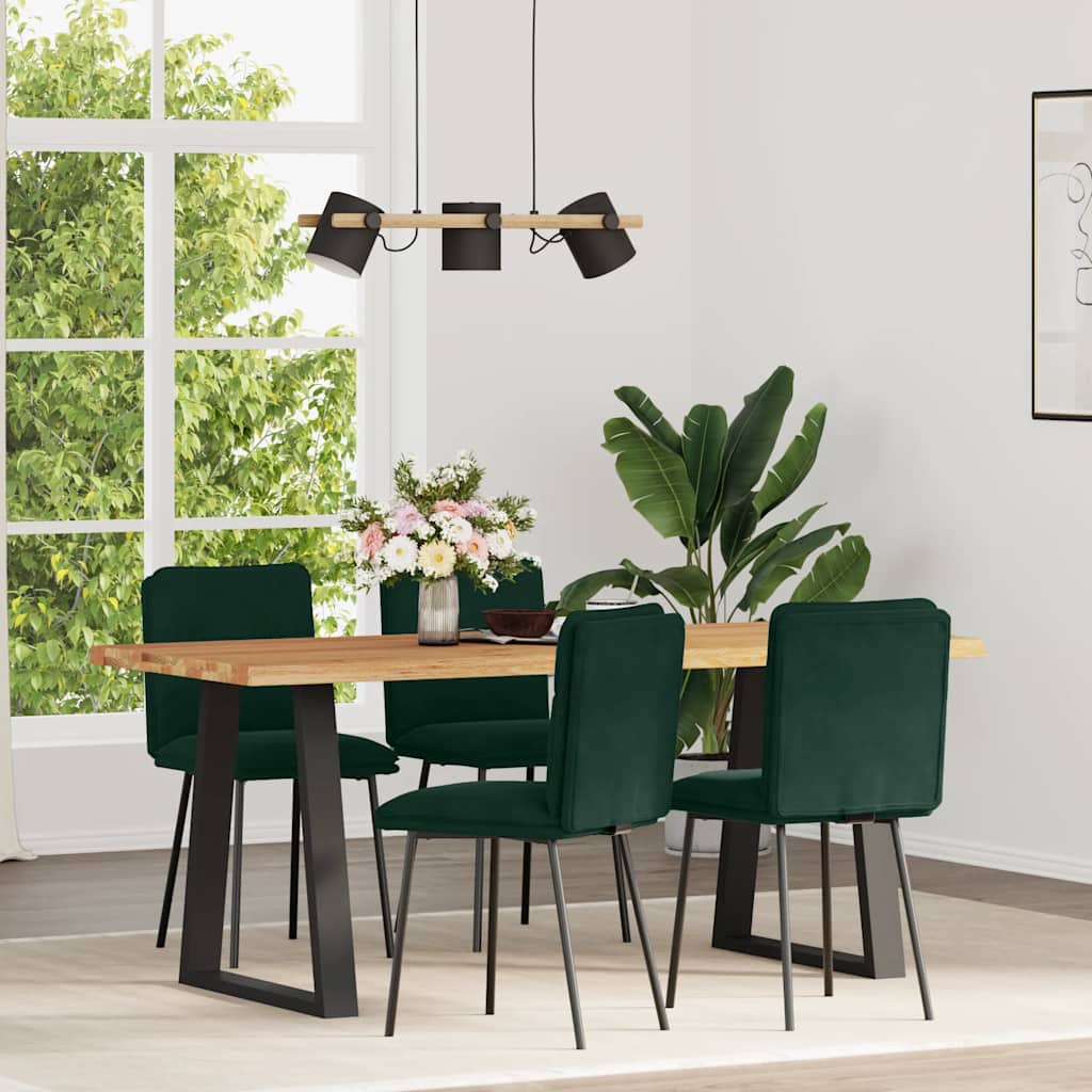 Sedie da Pranzo 4 pz Verde Scuro in Velluto | homemem39